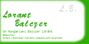 lorant balczer business card