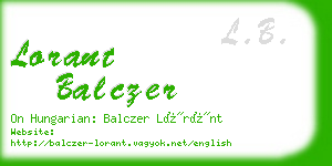 lorant balczer business card
